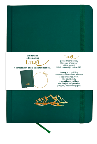 Notes Luxi prázdny - A5 - lamino - fľaškovo zelená