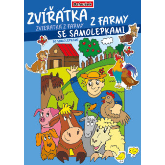 Omaľovánka - A4 - so samolepkami - Zvieratká z farmy