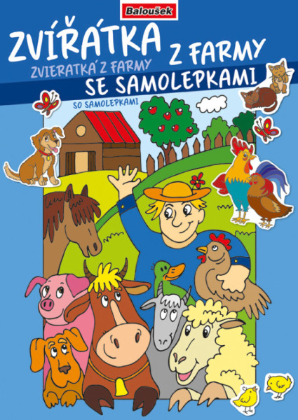 Omaľovánka - A4 - so samolepkami - Zvieratká z farmy