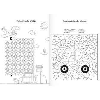 Omaľovánka A4 - Precvičujeme abecedu - Vo svete dopravy