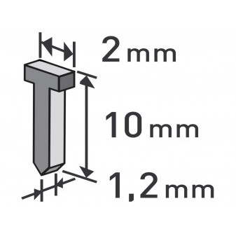 hřebíky, balení 1000ks, 10mm, 2,0x0,52x1,2mm