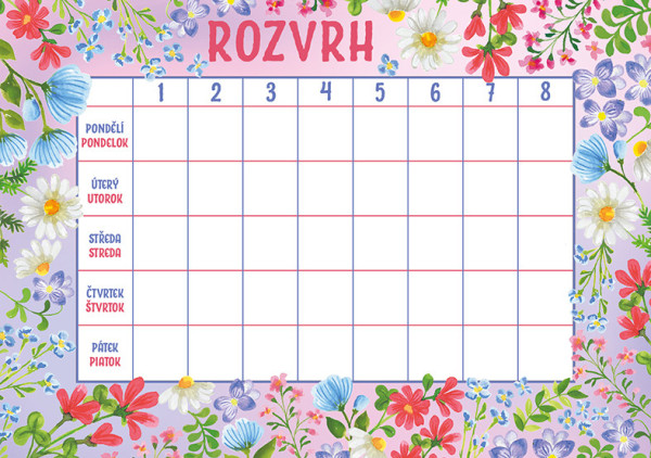 Rozvrh hodín Kvety
