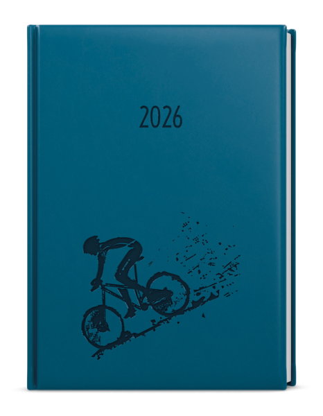 Týždenný diár - Oskar - Vivella s razbou - A5 - petrolejová - Bicykel
