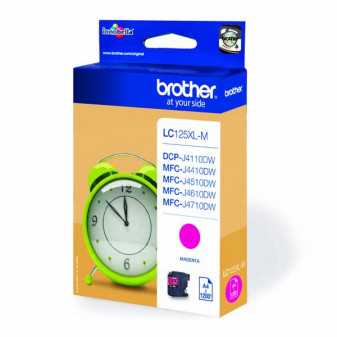 Brother originálny ink LC-125XLM, magenta, 1200str., Brother MFC-J4510 DW