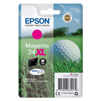 Epson originálny ink C13T34734010, T347340, 34XL, magenta, 10.8ml, Epson WF-3720DWF, 3725DWF