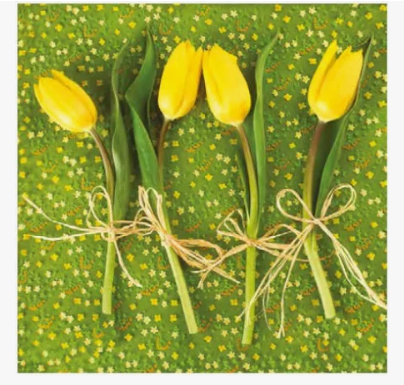 Papierové obrúsky 33x33 3vrst Tulipány 20ks 282074