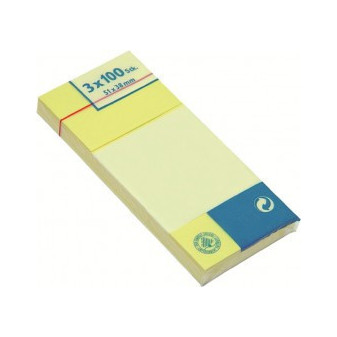 Bloček samolepiaci 3,8 x 5,1 cm 3ks pastelovo žltý Smart line