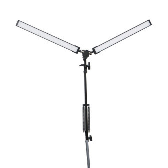 Platinet stolná LED lampa Flexy 20W stmievateľná s klipom, 2 ramená, čierna