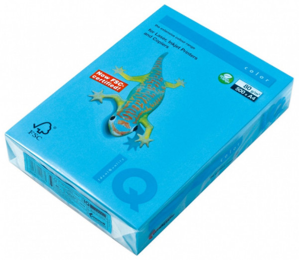 Farebný papier IQ AB48 - A4 80g azúrová intenzívna 500 listov