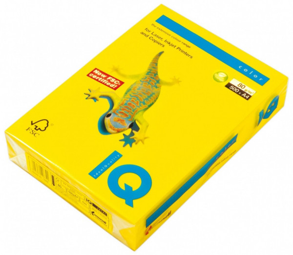 Farebný papier IQ IG50 - A4 80g žltá intenzívna 500 listov