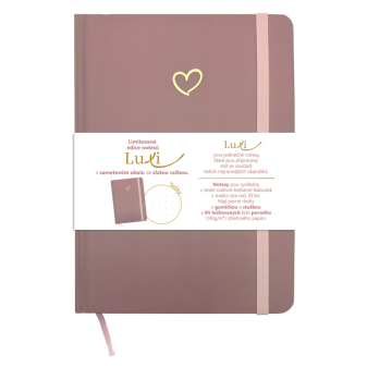 Notes Luxi bodky - A5 - lamino - staroružová