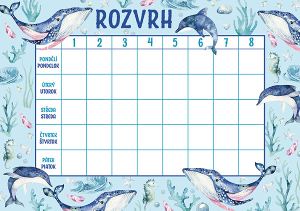 Rozvrh hodín Oceán