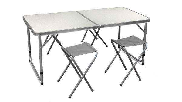 Aga Kempingový skladací set Biely