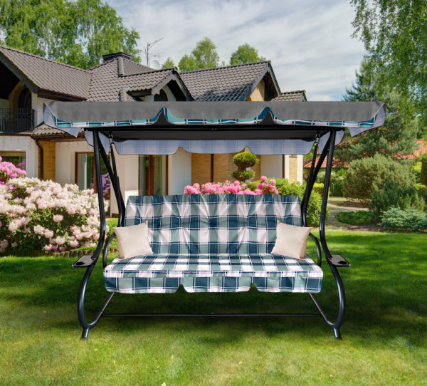 Aga Záhradná hojdačka 2v1 GRANDLUX XXL Square zelená