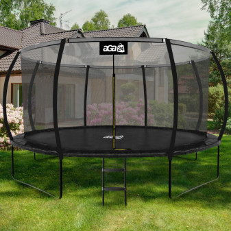 Aga SPORT EXCLUSIVE Trampolína 430 cm Čierna + ochranná sieť + rebrík