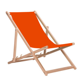 Aga 2x Drevené skladacie ležadlo Oranžové