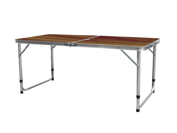 Aga Skladací kempingový stolík 120x60x54/60/70 cm Hnedý