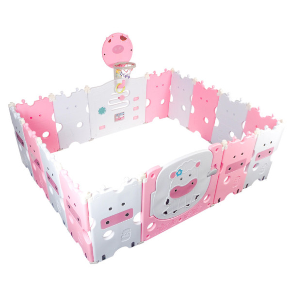 Aga4Kids Detská plastová ohrádka 186x156x64 cm Ružová