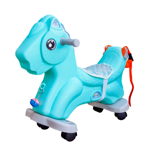 Aga4Kids Plastový hojdací koník 2v1 DS3802 Modrý