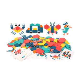 Aga Drevená puzzle geometrické tvary 180 dielov