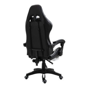 Aga Herná stolička Čierno - Biela s opierkou pre nohy