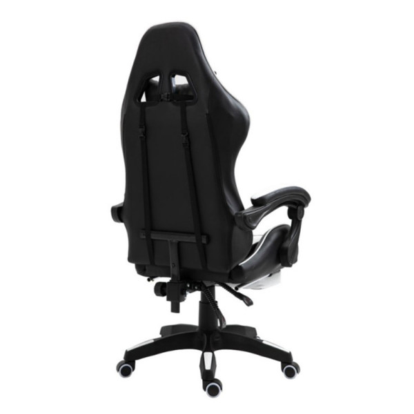 Aga Herná stolička Čierno - Biela s opierkou pre nohy