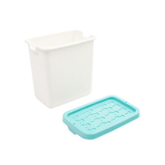 Doloni Úložný box s vekom 28x18,6x27,2 Biely/Tyrkysový