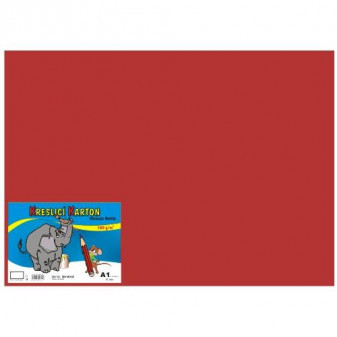 Kresliaci kartón farebný A1 10ks 180g červený