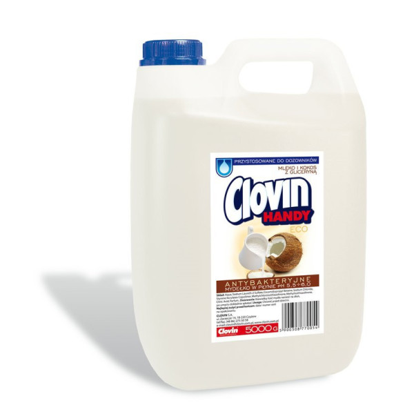 Mydlo tekuté Clovin Handy, extrahusté, mlieko s kokosom, 5l