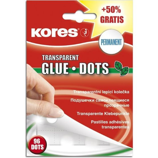 Transparentné lepiace kolieska Kores 64 ks