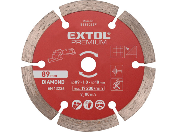 kotúč diamantový, rezný, segmentový, ?89×1,0×10mm