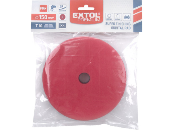 kotúč leštiaci penový, orbitálny, T10, červený, ?150x25mm, suchý zips ?127mm
