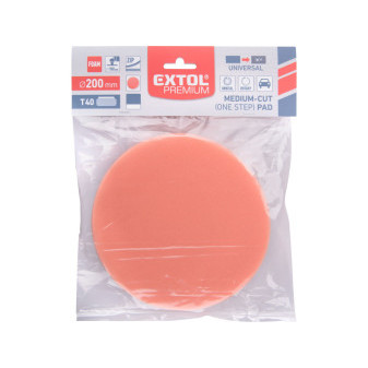 kotúč leštiaci penový, T40, oranžový, ?200x30mm, suchý zips ?180mm