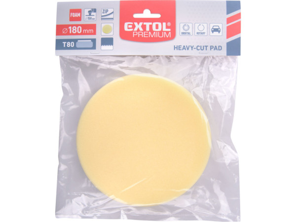kotúč leštiaci penový, T80, žltý, ?180x30mm, suchý zips ?150mm