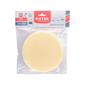 kotúč leštiaci penový, T80, žltý, ?200x30mm, suchý zips ?180mm