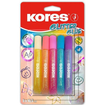 Kores Glitter Glue pastel, 10,5 ml, 5 farieb (75001)