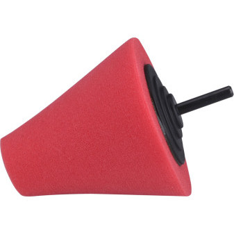 kužeľ leštiaci penový, T10, červený, ?80mm, stopka 6mm