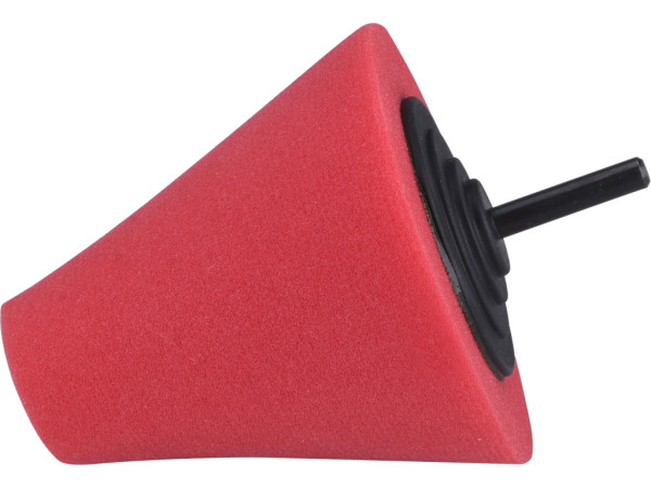 kužeľ leštiaci penový, T10, červený, ?80mm, stopka 6mm