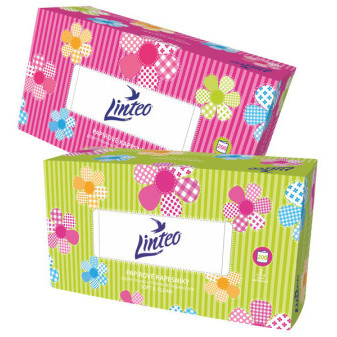 LINTEO vreckovky papierové box 2vrstvové biele 200ks 195 x 195mm