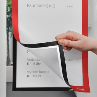 Magnetoplan Magnetofix samolepiaci magnetický rámček A4 červený (2ks)