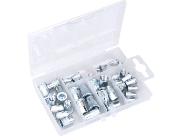 matica nitovacie oceľové, sada mix 40ks, M3-M4-M5-M6-M8