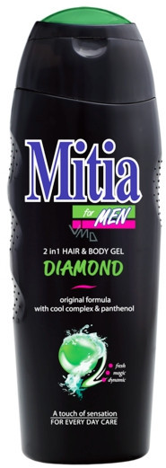 Sprchový gél pre mužov, 400 ml, Diamond, vlasy a body Mitia