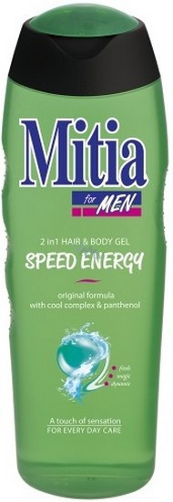 Sprchový gél pre mužov, 400 ml, SPEED Energy, vlasy a body Mitia