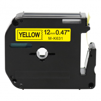 Alternatívna páska Brother MK-631, 12mm x 8m, čierna tlač / žltý podklad
