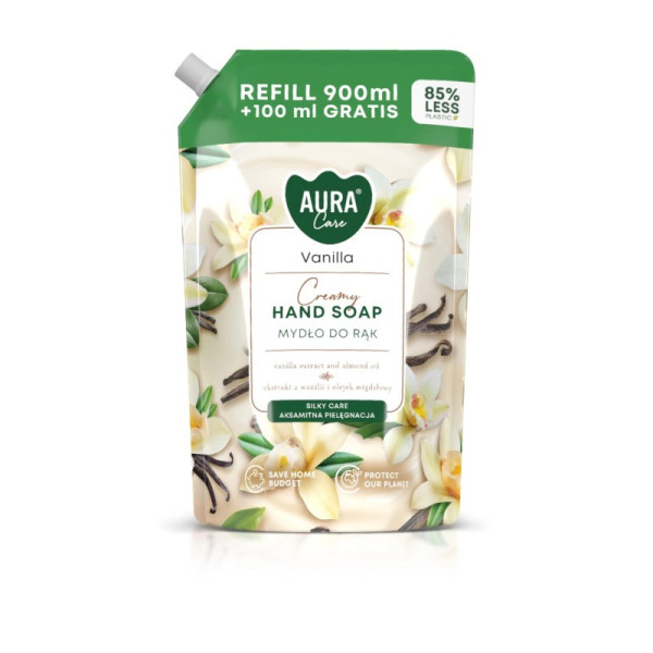 Vanilkové mydlo na ruky 1000 ml náhradná náplň AHS-002-003 AURA Care