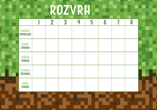 Rozvrh hodín Kocky