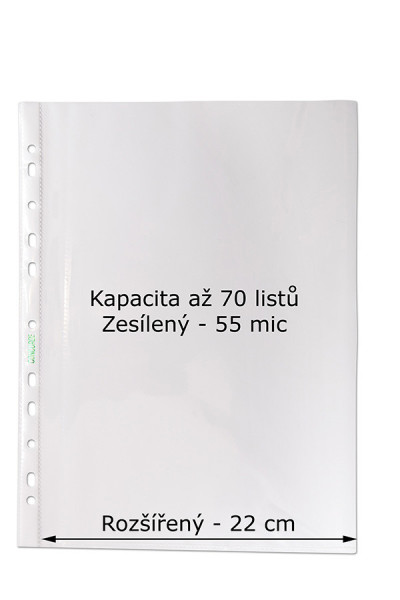 Obal A4+euro 100ks hladký rozšírený formát 235x305mm 55mic CONCORDE (A80000)