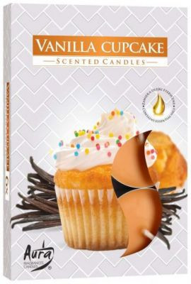 Vonná čajová sviečka Vanilkové muffiny 6 ks v krabičke P15-202