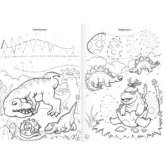 Omaľovánka A4 - Grafomotorická - Dinosaury