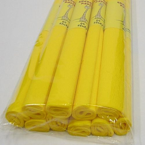 Krepový papier tmavo žltý 0,5x2m 05 28 g/m2